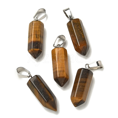 Natural Tiger Eye Pendants G-Z067-07P-04-1