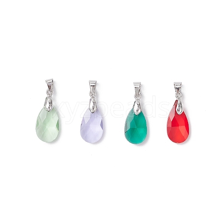 Brass Glass Pendants PALLOY-JF04501-02-1