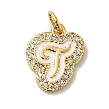 Brass Micro Pave Cubic Zirconia Pendants KK-K354-02G-T-1