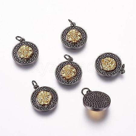 Brass Micro Pave Cubic Zirconia Pendants ZIRC-E108-08G-NR-1