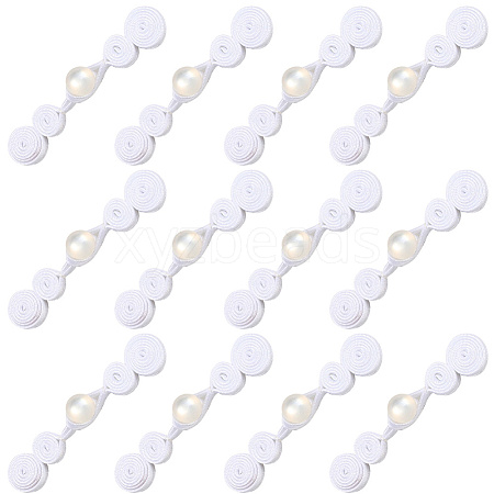12Pcs Polyester Resin Cheongsam Buckle for Chinese Formal Dress DIY-CY0001-86B-1