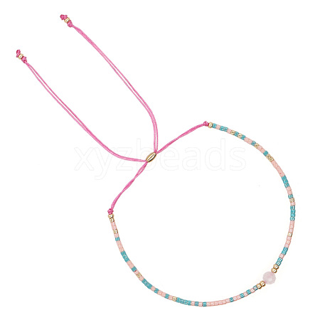 Adjustable Glass Seed Bead Braided Bead Bracelets for Women VT9382-26-1