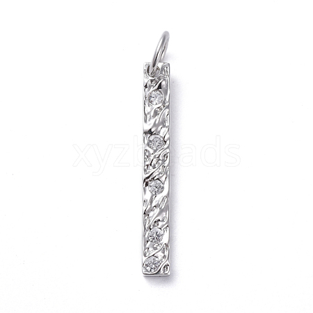 Brass Micro Pave Cubic Zirconia Pendants ZIRC-G160-49P-1