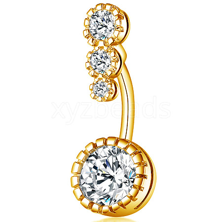 Clear Cubic Zirconia Belly Button Rings WG9960A-04-1