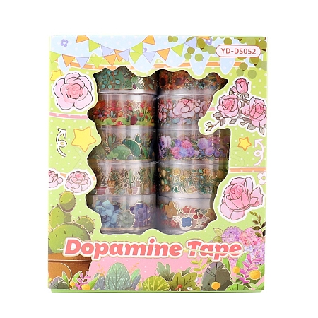 Flower & Plant Transparent PET Decorative Tapes PW-WG07A2F-01-1