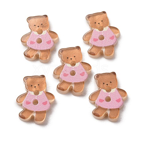 2-Hole Printed Opaque Resin Buttons RE-CBAD26B-24-1