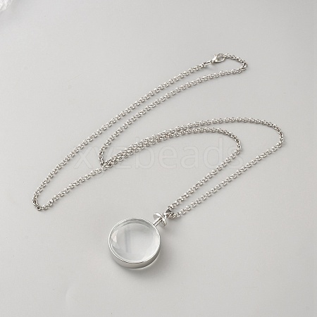 Alloy Locket Pendant Necklaces NJEW-WH0020-66B-1