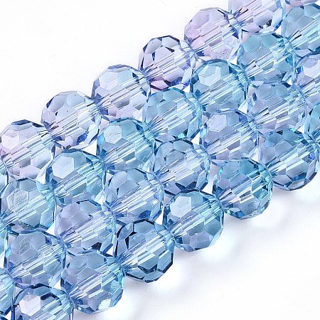 Baking Paint Transparent Glass Beads Strands DGLA-A035-T10mm-A06-1