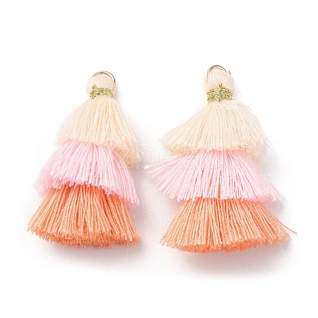 Polycotton Tassel Pendant Decorations GLAA-K060-07KCG-03-1