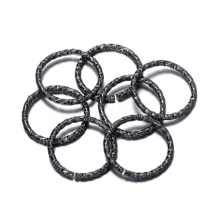 304 Stainless Steel Twisted Open Jump Rings STAS-WH0021-13B-1