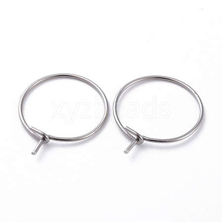 316 Surgical Stainless Steel Hoop Earring Findings STAS-J025-01G-P-P-1