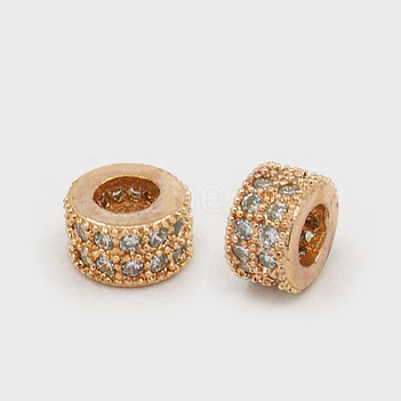 Brass Cubic Zirconia Beads ZIRC-F001-108RG-1