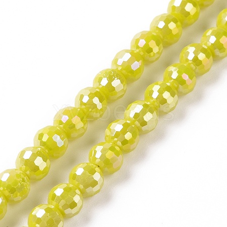 Electroplate Opaque Solid Color Glass Beads Strands GLAA-E036-11D-1
