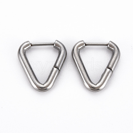 Tarnish Resistant Triangle Huggie Hoop Earrings for Women EJEW-N016-007-NR-1