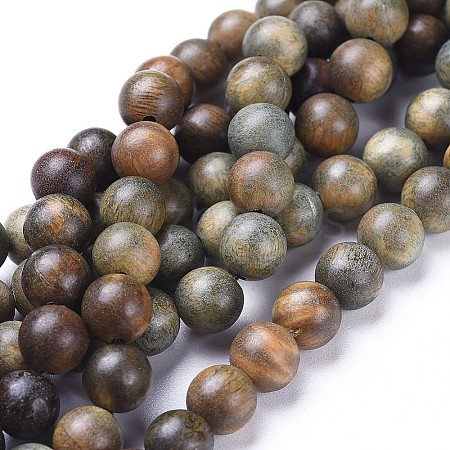 Natural Sandalwood Beads Strands WOOD-F008-02-C-1