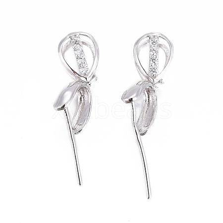 Anti-Tarnish Rhodium Plated 925 Sterling Silver Pendant Bails STER-L058-016P-1