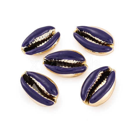 Electroplated Cowrie Shell Beads SSHEL-M023-05F-1