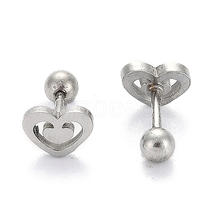 Tarnish Resistant 201 Stainless Steel Barbell Cartilage Earrings EJEW-R147-34-1