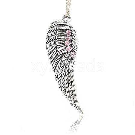 Antique Silver Plated Alloy Wing Big Pendants LS-ALRI-N019-05-1