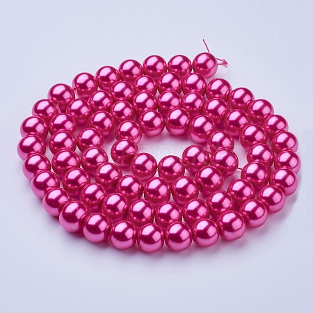 Glass Pearl Beads Strands X-HY-12D-B57-1