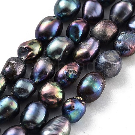 Dyed Natural Cultured Freshwater Pearl Beads Strands PEAR-P062-28F-1