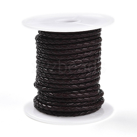 Braided Cowhide Leather Cord NWIR-N005-01B-5mm-1