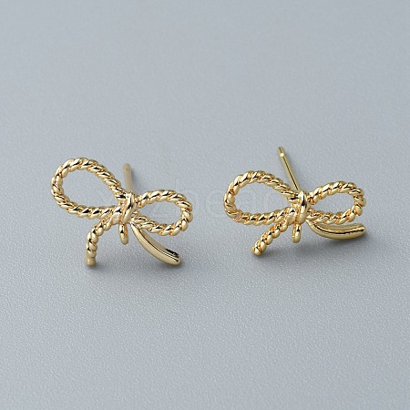 Brass Stud Earrings Finding FIND-WH0152-98-1