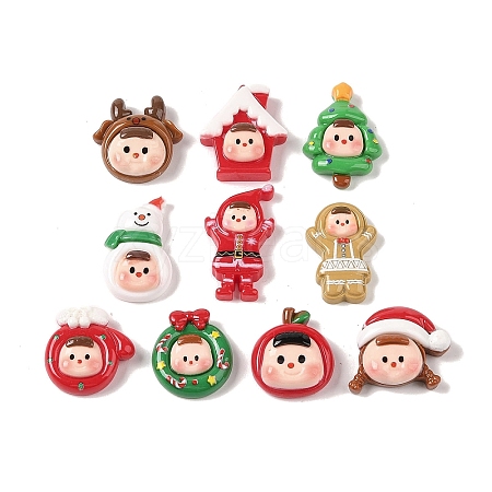 Christmas Opaque Resin Doll Decoden Cabochons RESI-S391-22-1