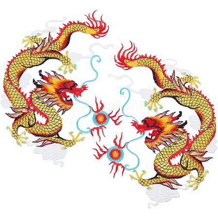 Dragon Computerized Embroidery Cloth Iron on/Sew on Patches DIY-WH0366-16-1