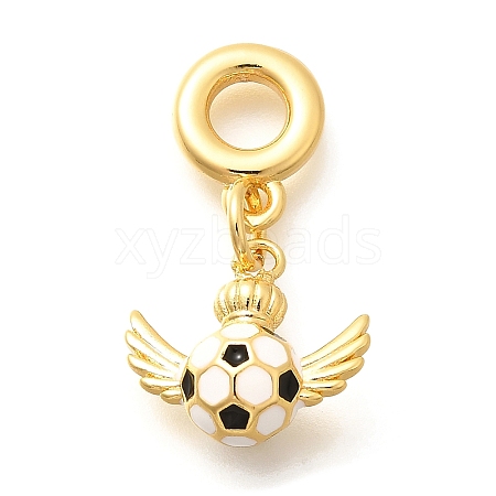 Brass Enamel Sport European Dangle Charms KK-U048-03G-02-1