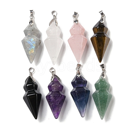 Natural Mixed Stone Pointed Pendants G-F766-08AS-1