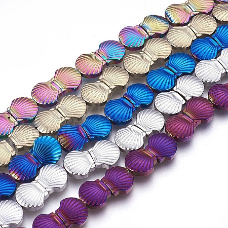 Electroplated Non-magnetic Synthetic Hematite Beads Strands G-P392-L-1