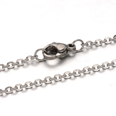 Tarnish Resistant 304 Stainless Steel Cable Chain Necklace STAS-L164B-01P-1