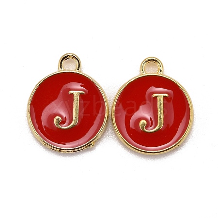 Golden Plated Alloy Enamel Charms ENAM-S118-03J-1