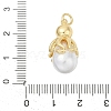 Brass ABS Plastic Pearl Pendant Rhinestone Settings KK-U058-23G-3