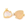 Brass Pave Natural Freshwater Shell Heart with Star Charms KK-S389-05G-2