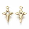 Brass Micro Pave Cubic Zirconia Charms KK-R136-051-NF-2