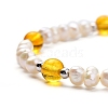 Natural Citrine(Dyed & Heated) Beaded Bracelets BJEW-JB05313-01-2