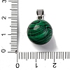 Round Synthetic Malachite Pendants G-Q434-18-3