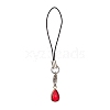 Teardrop Glass Mobile Straps HJEW-JM01427-4