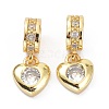 Brass Cubic Zirconia Pendants ZIRC-C001-04G-1