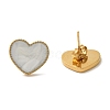 Ion Plating(IP) 304 Stainless Steel Heart Stud Earrings EJEW-C114-11A-G-1