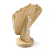 Bust Shaped Microfiber & Wood Jewelry Necklace Display Stands NDIS-H042-03A-2