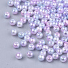 Rainbow ABS Plastic Imitation Pearl Beads OACR-Q174-4mm-01-2