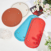 4Pcs 2 Style Oval & Flat Round PU Leather Bottom DIY-PH0003-55-2