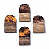 Transparent Resin & Walnut Wood Pendants RESI-T035-32C-1