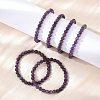 Natural Amethyst Beaded Stretch Bracelets X-BJEW-D446-B-47-5