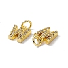 Real 18K Gold Plated Brass Micro Pave Clear Cubic Zirconia Charms KK-E068-VB452-W-3