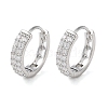 Brass Micro Pave Clear Cubic Zirconia Hoop Earrings EJEW-S234-04P-1