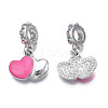 Rack Plating Alloy Enamel European Dangle Charms MPDL-N039-057-2